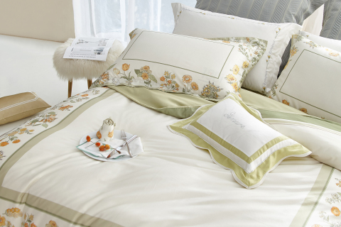 Ensemble de literie élégant 4 pièces en mélange de lyocell et de coton --- MI·YING