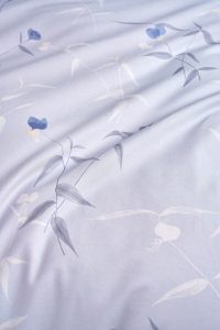 섬세한 블루 플로럴 패턴 4피스 코튼 침구 세트 --- 벤란