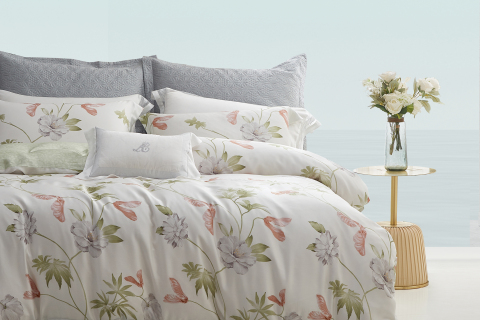 Ensemble de literie luxueux en lyocell floral 4 pièces --- YUNMENG