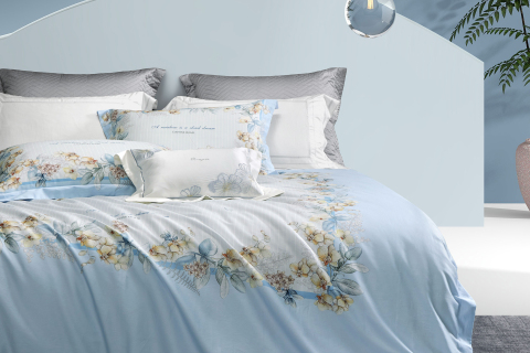 우아한 꽃무늬 4피스 코튼 침구 세트 --- 디윤