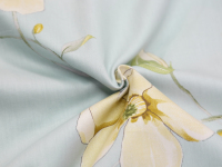 Zartes gelbes Blumenmuster, 4-teiliges Baumwoll-Bettwäscheset --- MICHUN