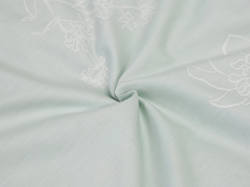 Zartes gelbes Blumenmuster, 4-teiliges Baumwoll-Bettwäscheset --- MICHUN