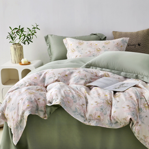 Zachte en elegante 4-delige Tencel/Lyocell beddengoedset --- CHUNHUA