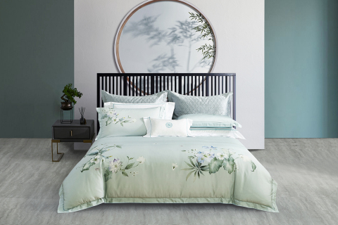 우아한 중국식 4피스 코튼 침구 세트 --- 펑야