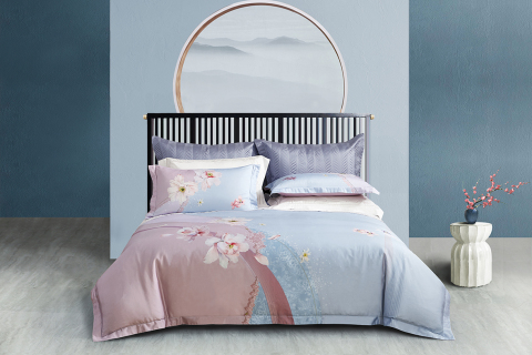 고급 4피스 코튼 침구 세트 --- 윤중화