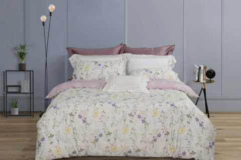 심플하고 우아한 플로럴 4피스 코튼 침구 세트 --- 웨이니안