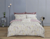 Conjunto de cama de algodão com estampa floral simples e elegante, 4 peças --- WEINIAN