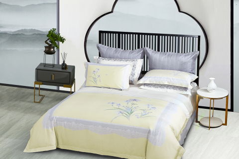 정교한 4피스 중국식 코튼 침구 세트 --- 윈단