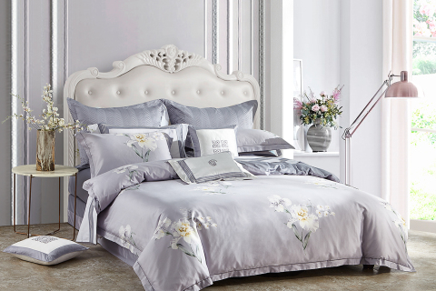 섬세한 꽃무늬 4피스 코튼 침구 세트 --- 팡첸