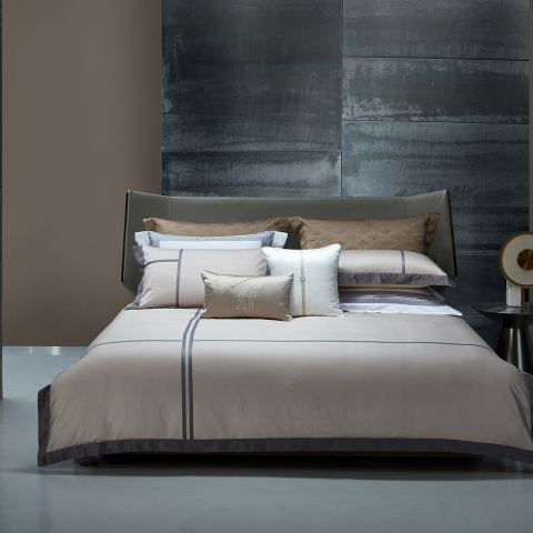 Moderne elegante effen katoenen beddengoedset --- TIANYU