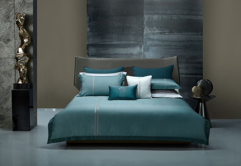 Juego de cama de algodón de color liso y elegante y moderno --- TIANYU