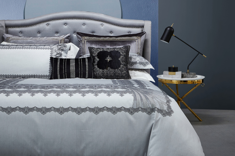 고급 프린트 코튼 침구 세트 --- 파송