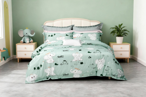Speelse kinderbeddenset met olifantenthema