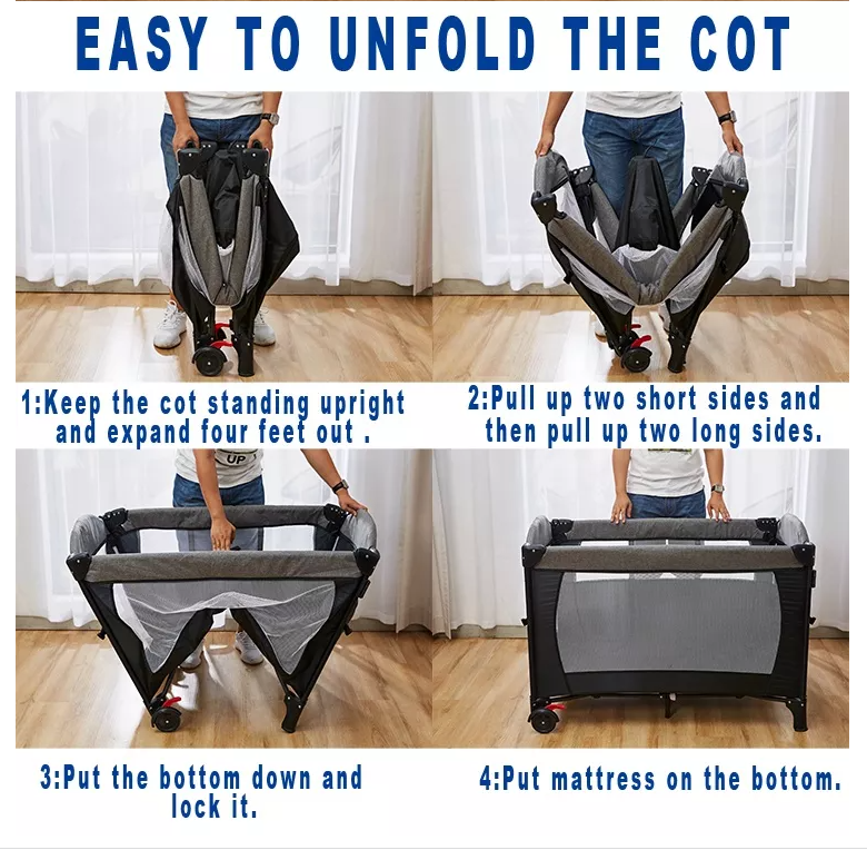 HBB Manufacturer Customized Baby Bedside Sleeper with Bassinet, U-Shaped Diaper