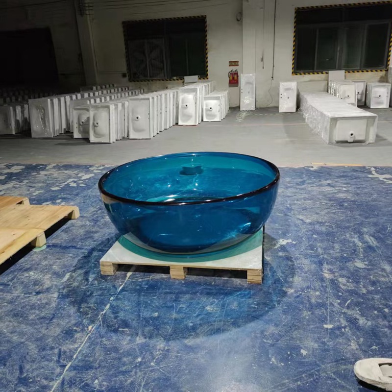 EODOLA Circular Artificial Marble Bathtub