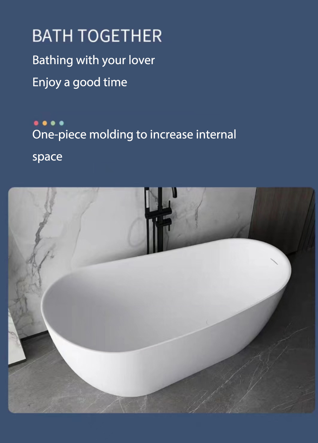 EODOLA Beautiful Artificial Marble Bathtub