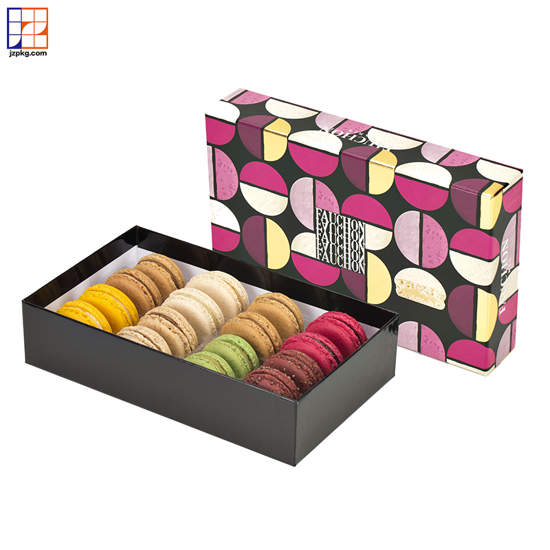 Custom logo luxury packaging cookies doos french macaron boxes with blister tray