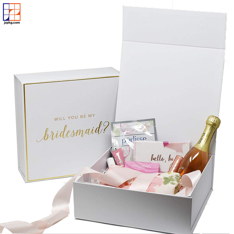 gold magnet team bride gift box bridesmaid invitation gift set