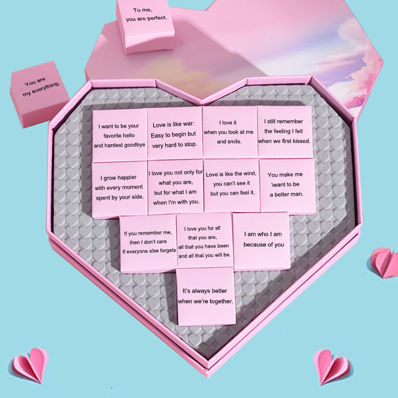 Custom Hearted Shaped Gift BoxChocolate Advent Calendar For Lover12 Days