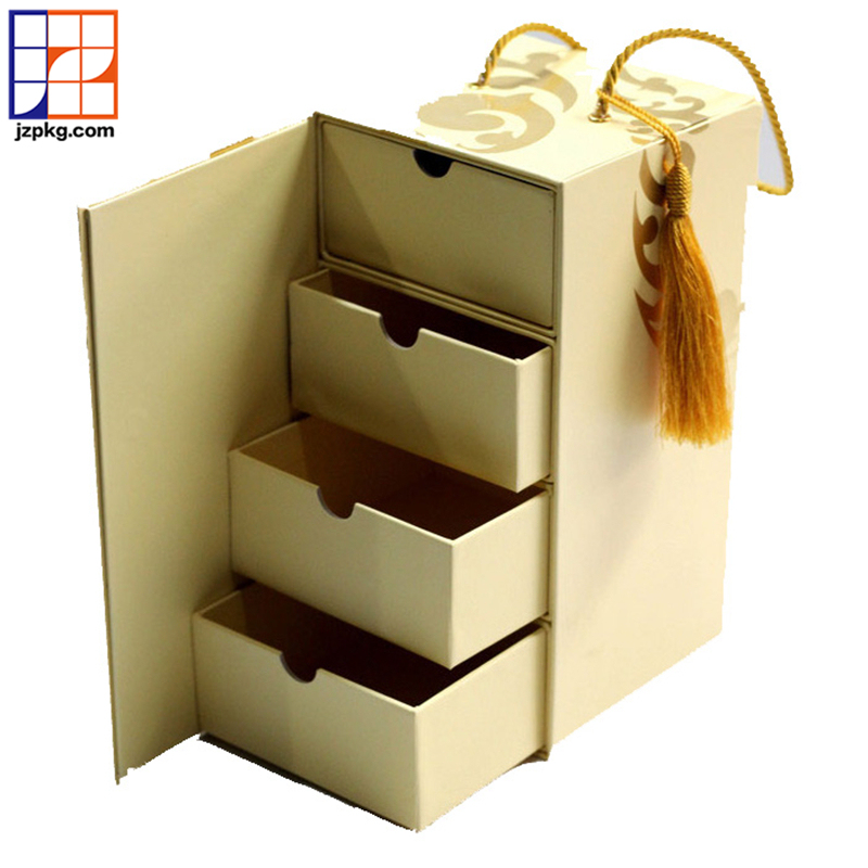 Classic Portable 4 Tray Moon Cake Cardboard Gift Box