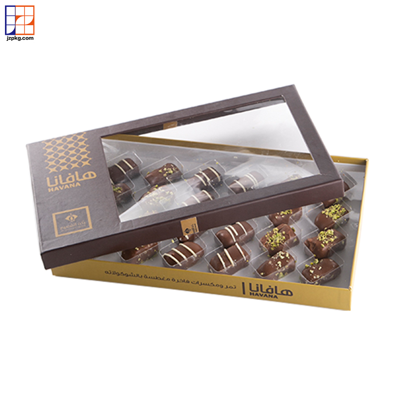 Custom logo paper box packaging display box with clear pvc window
