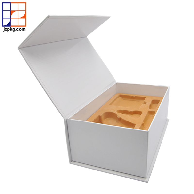 Custom printing luxury paper packaging white large magnetic gift box for promotion item kits
