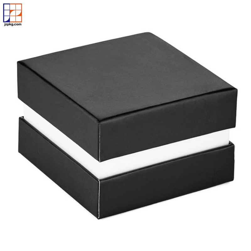 Recycled custom luxury white black square paper box jewelry packaging