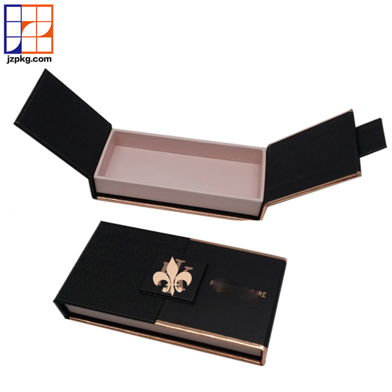 Unique two doors open gift packaging boxes magnetic lock luxury