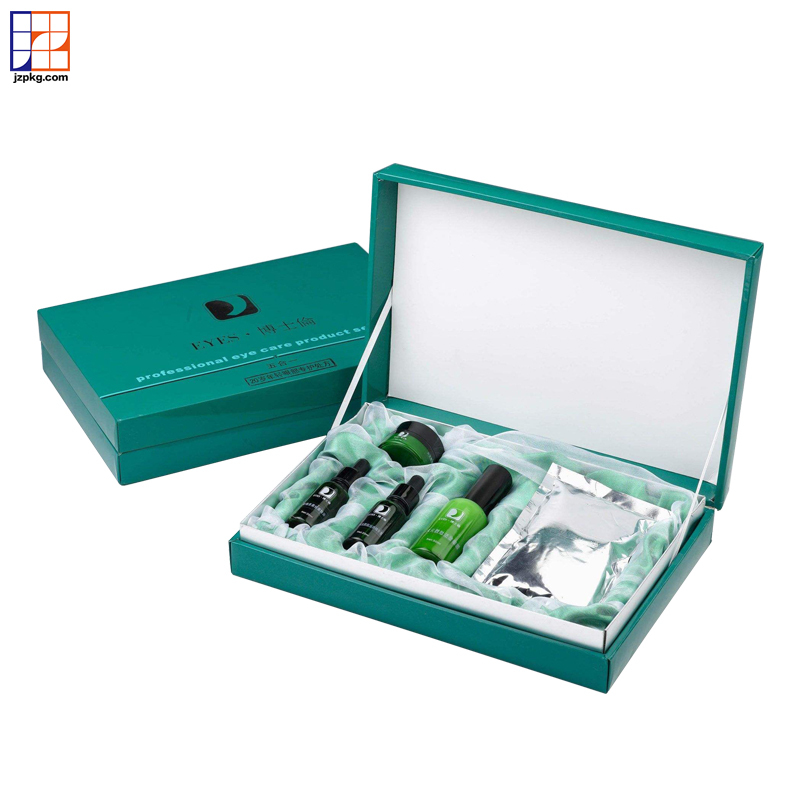 Silk lined luxury gift boxes cosmetic packaging beauty eyecare products
