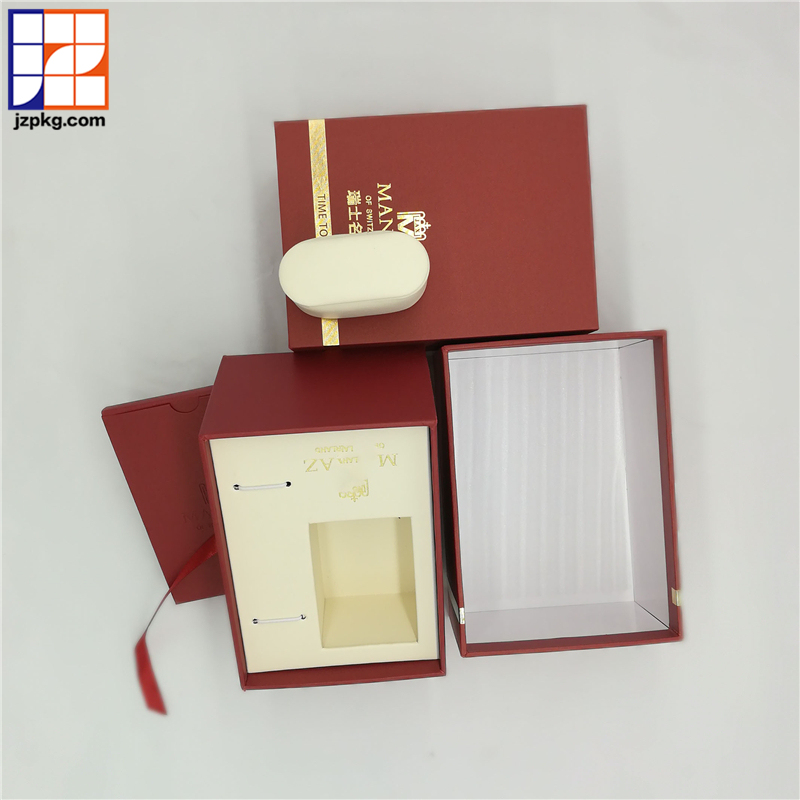 Custom fancy paper luxury watch box with gold stamping logo