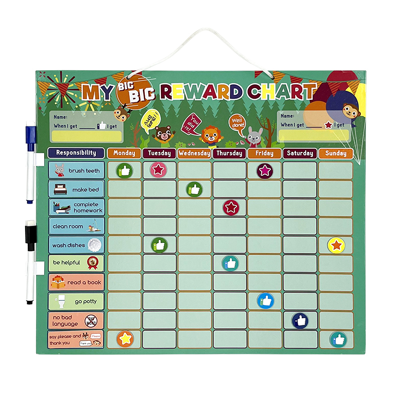 New Arrivals Custom Design Printing Low Price Wholesale Magnetic Reward Chart For Kids