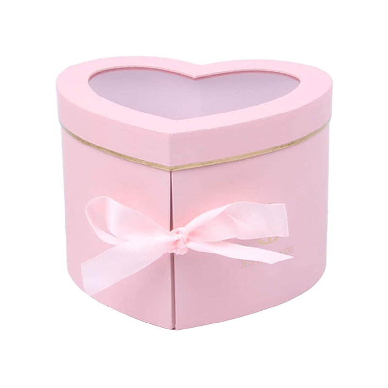 Modern Design Custom Logo Heart Shape Flower Gift Box