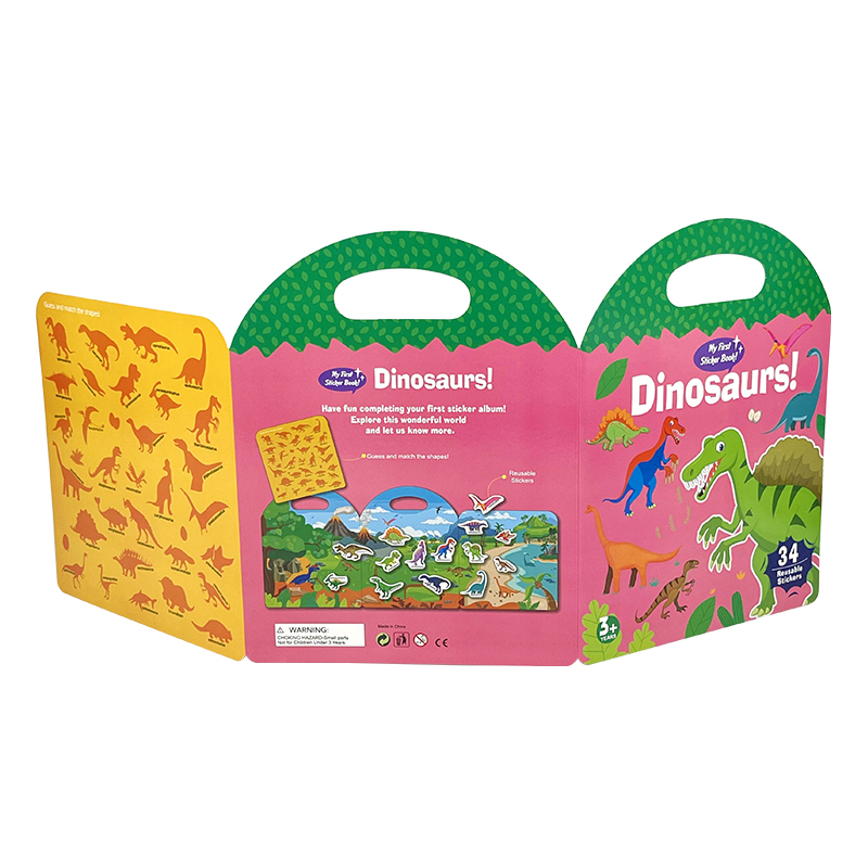 Professional OEM Learning Children Dinosaur Sticker Book