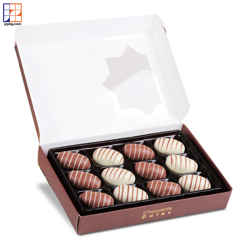 Custom Printed Paper Box With Window For Chocolate Dates