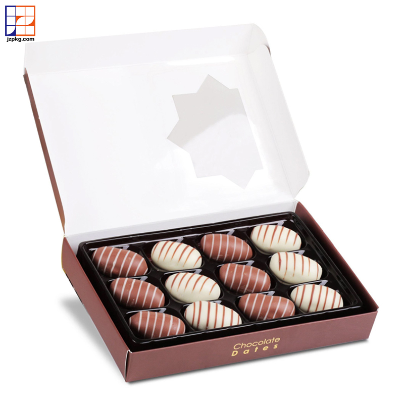 Custom Printed Paper Box With Window For Chocolate Dates
