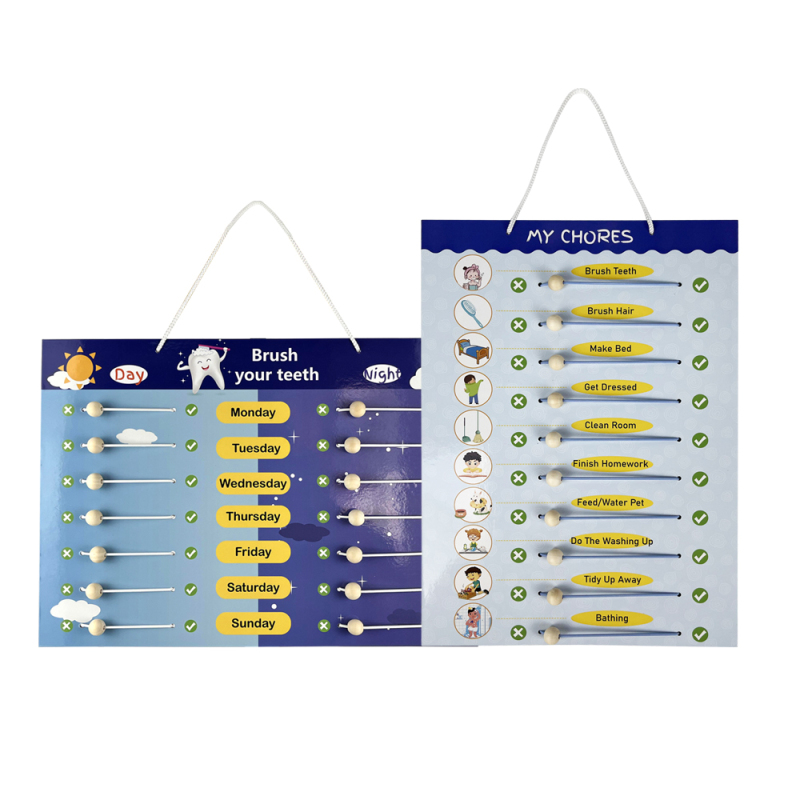 Custom Children self-regulating punch board Clock in daily work and rest