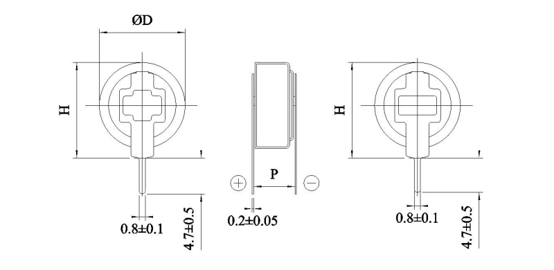 button type capacitors