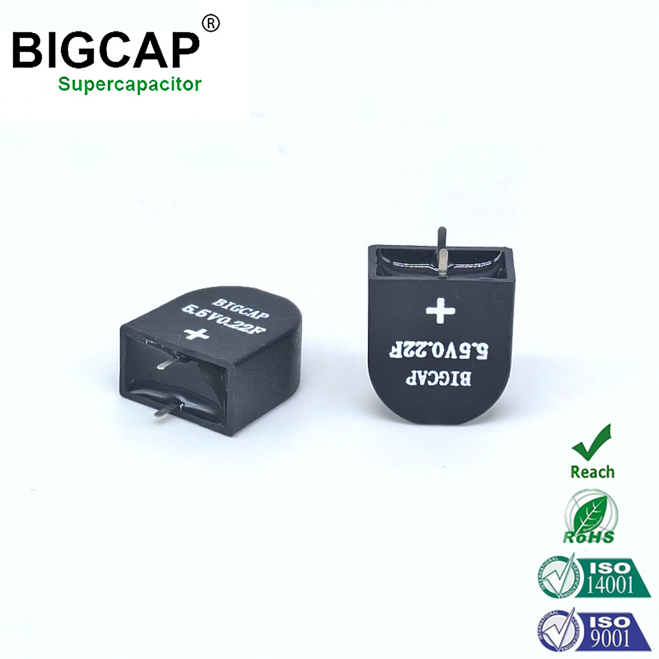Supercondensador de pila de botón BIGCAP totalmente sellado, a prueba de fugas y antienvejecimiento de 5,5 V y 0,22 f