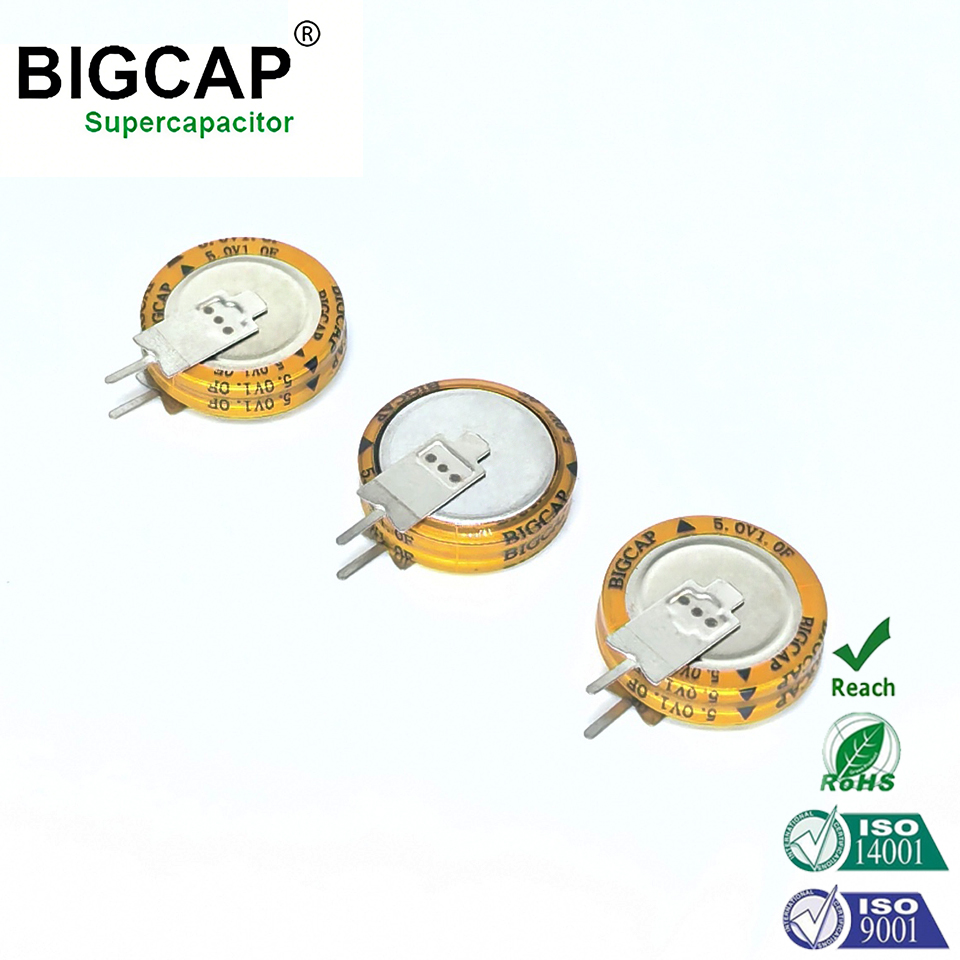 Supercondensateur BIGCAP à faible ESR et large plage de températures, type pile bouton, 5,0 V, 1,0 F