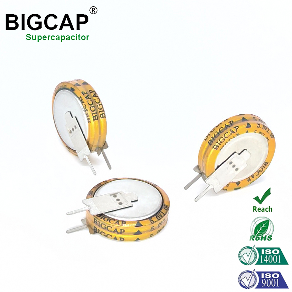 BIGCAP 低ESR 広温度範囲 V型コインセル スーパーキャパシタ 5.0V 1.0f スーパーキャパシタ
