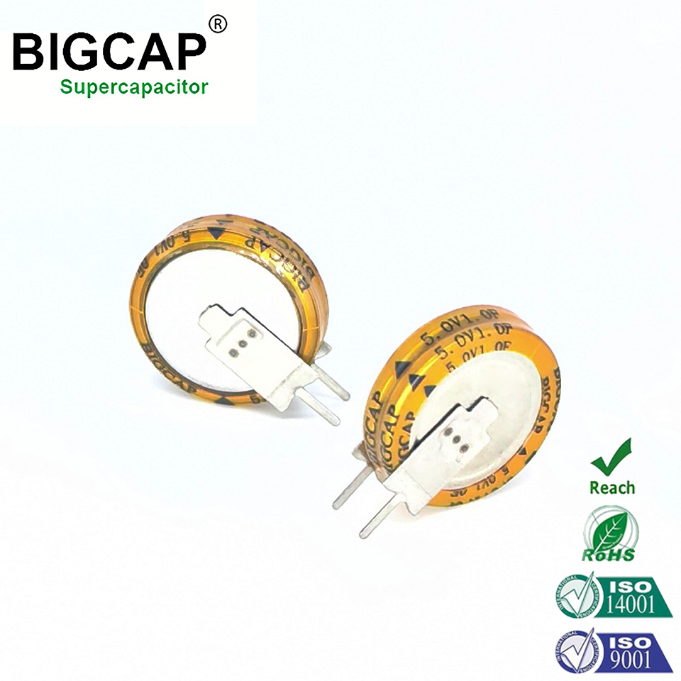 Supercondensateur BIGCAP à faible ESR et large plage de températures, type pile bouton, 5,0 V, 1,0 F