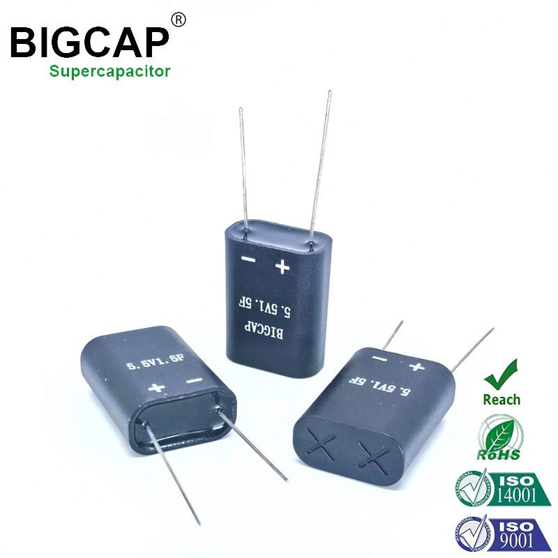 مكثف فائق BIGCAP محكم الإغلاق بالكامل، مقاوم للرطوبة، مضاد للشيخوخة، سعة 1.5 فاراد، 5.5 فولت