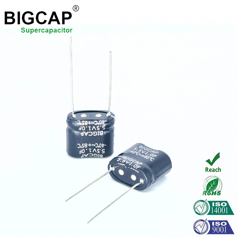مكثف فائق مُدمج من سلسلة BIGCAP مقاوم لدرجات الحرارة العالية، 5.5 فولت، 1.0 فاراد، مُصمم للعدادات الذكية