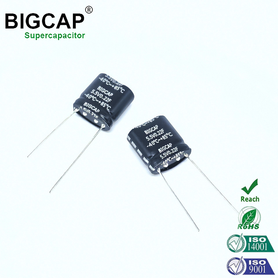 Supercapacitor BIGCAP Ultracapacitor de 0,22f 5,5V em série, resistente a altas temperaturas, para medidores inteligentes.