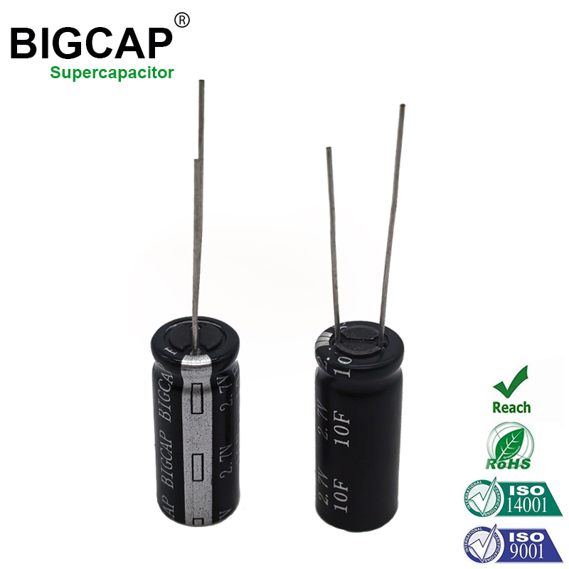 Supercapacitor de alta tensão BIGCAP de 2,7 V/3,0 V com enrolamento único para backup de energia.