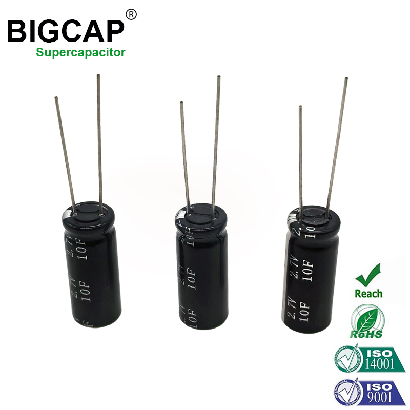 Supercapacitor de alta tensão BIGCAP de 2,7 V/3,0 V com enrolamento único para backup de energia.
