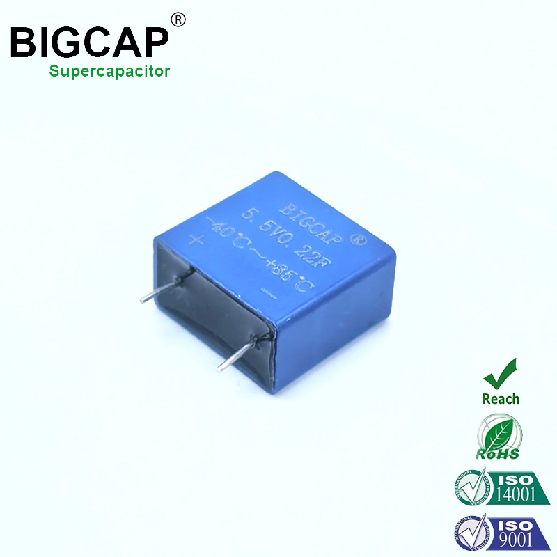 Supercondensador de 5,5 V y 0,22 F totalmente sellado, condensador EDLC antienvejecimiento, a prueba de humedad y sin fugas para equipos electrónicos pequeños.