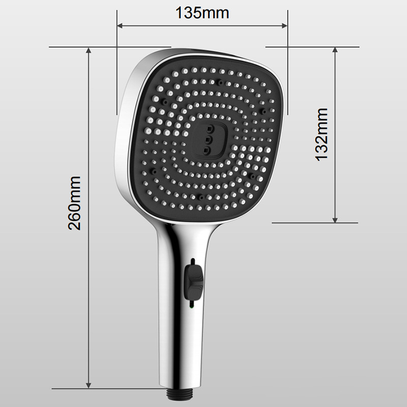 Scratch Resistand Chrome Finish Handheld Shower High Pressure 4 Spray Modes Rain Shower Head