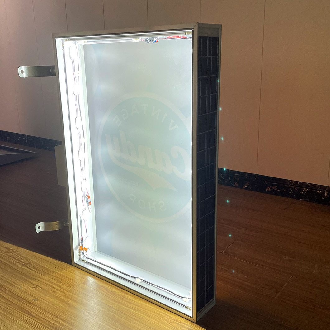 solar led light boxes sign by pole hanging