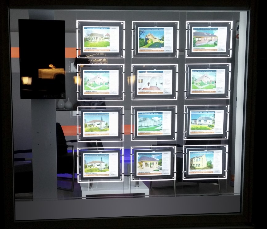 LED Real Estate Listing Window Displays